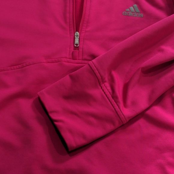 Adidas Pink 1/2 Zip Long Sleeve Top Medium - Picture 10 of 12